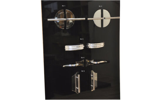 high quality Art Deco chrome handles, fittings,