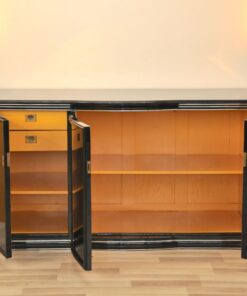 Art Deco Sideboard, New York, 1935, highgloss Black, great interior