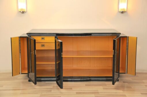 Art Deco Sideboard, New York, 1935, highgloss Black, great interior