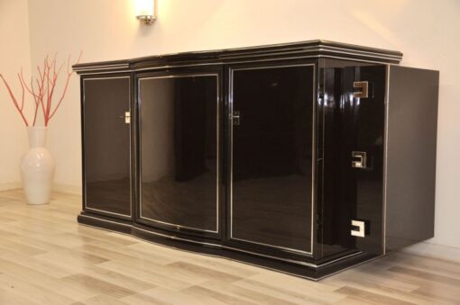 Art Deco Sideboard, New York, 1935, highgloss Black, great interior