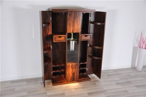 Art Deco Bar Cabinet, Rosewood, wonderful furnier, plenty of storage, luxurious design, absolute eyecatcher