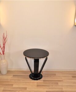 Highgloss Black Crown Sidetable, Art Deco, Pianolacquer , wonderful form, elegant design