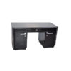 Classic art deco desk, highgloss black, chromehandles, fine chromelines, plenty of storage space