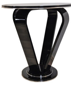 Highgloss Black Crown Sidetable, Art Deco, Pianolacquer , wonderful form, elegant design