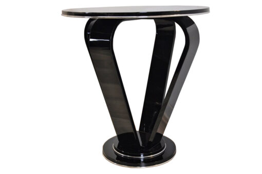 Highgloss Black Crown Sidetable, Art Deco, Pianolacquer , wonderful form, elegant design