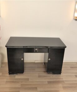 Art Deco Desk, Pianolacquer, lacobel glas plate, lockable, simple design