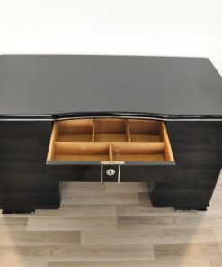 Art Deco Desk, Pianolacquer, lacobel glas plate, lockable, simple design