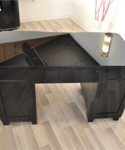 Art Deco Desk, Pianolacquer, lacobel glas plate, lockable, simple design