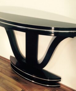 Art Deco Console, highgloss pianolacquer, wonderful form, chrome details, France 1930s