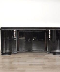 Art Deco Lowboard, Sideboard, big drawer, great feet, highglossblack pianolacquer, swing doors