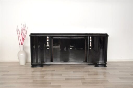 Art Deco Lowboard, Sideboard, big drawer, great feet, highglossblack pianolacquer, swing doors