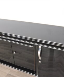 Art Deco Lowboard, Sideboard, big drawer, great feet, highglossblack pianolacquer, swing doors