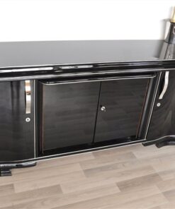 Art Deco Lowboard, Sideboard, big drawer, great feet, highglossblack pianolacquer, swing doors