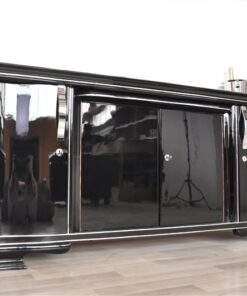 Art Deco Lowboard, Sideboard, big drawer, great feet, highglossblack pianolacquer, swing doors