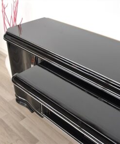 Art Deco Lowboard, Sideboard, big drawer, great feet, highglossblack pianolacquer, swing doors