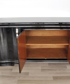 Art Deco Lowboard, Sideboard, big drawer, great feet, highglossblack pianolacquer, swing doors