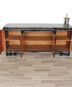 Art Deco Lowboard, Sideboard, big drawer, great feet, highglossblack pianolacquer, swing doors