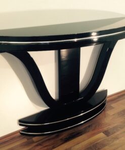 Art Deco Console, highgloss pianolacquer, wonderful form, chrome details, France 1930s