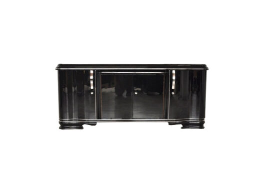 Art Deco Lowboard, Sideboard, big drawer, great feet, highglossblack pianolacquer, swing doors