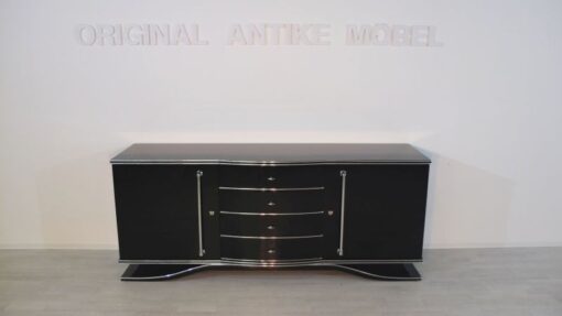 Art Deco Sideboard, Extra big, big chromehandles, french foot, fine details, plenty of storage space