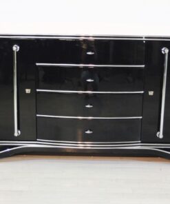 Art Deco Sideboard, Extra big, big chromehandles, french foot, fine details, plenty of storage space