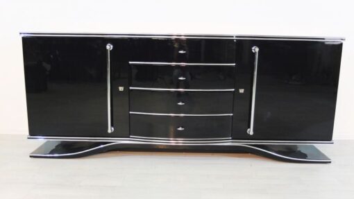 Art Deco Sideboard, Extra big, big chromehandles, french foot, fine details, plenty of storage space