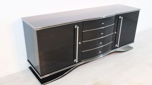 Art Deco Sideboard, Extra big, big chromehandles, french foot, fine details, plenty of storage space