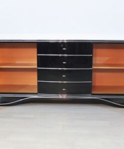 Art Deco Sideboard, Extra big, big chromehandles, french foot, fine details, plenty of storage space