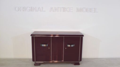 Art Deco Sideboard, unique color, Metallic-lilac, big chromehandles