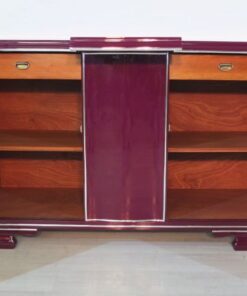 Art Deco Sideboard, unique color, Metallic-lilac, big chromehandles