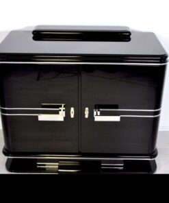 Wonderful chrome commode from the french Art Deco. unique bodylanguage big chrome handles french foot interior in matt black Absolute Eyecatcher!