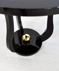 Art Deco Sidetables, wonderful legs, decorative golden ball , pianolacquer, highgloss surface