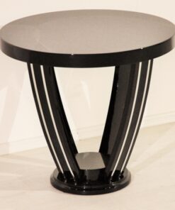 Art Deco, antique, original, rare, table, side table, highgloss, black, single piece, hugh quality, elegant, living room, restored, french