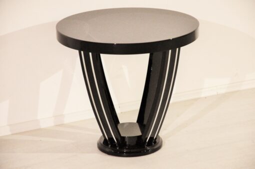 Art Deco, antique, original, rare, table, side table, highgloss, black, single piece, hugh quality, elegant, living room, restored, french