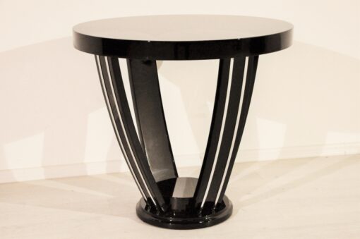 Art Deco, antique, original, rare, table, side table, highgloss, black, single piece, hugh quality, elegant, living room, restored, french