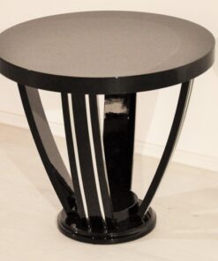 Art Deco, antique, original, rare, table, side table, highgloss, black, single piece, hugh quality, elegant, living room, restored, french