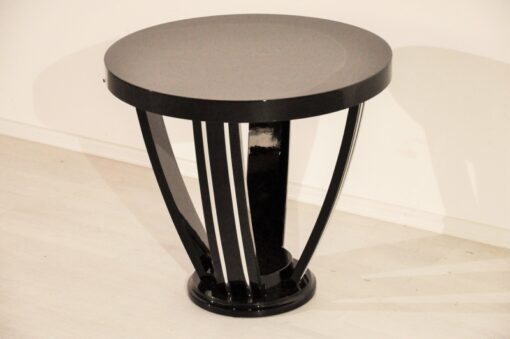 Art Deco, antique, original, rare, table, side table, highgloss, black, single piece, hugh quality, elegant, living room, restored, french