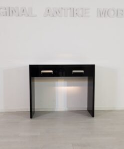 small bauhaus console, unique and simple design, highgloss black piano lacquer, big chromehandles