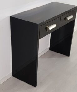 small bauhaus console, unique and simple design, highgloss black piano lacquer, big chromehandles