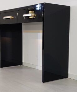 small bauhaus console, unique and simple design, highgloss black piano lacquer, big chromehandles