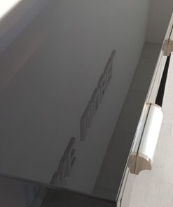 small bauhaus console, unique and simple design, highgloss black piano lacquer, big chromehandles