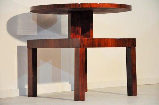 Art Deco, antique, original, rare, table, side table, highgloss, walnut, unique, elegant, living room, restored, french, 1930s