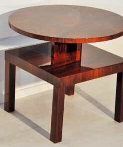 Art Deco, antique, original, rare, table, side table, highgloss, walnut, unique, elegant, living room, restored, french, 1930s