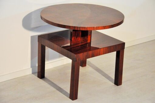 Art Deco, antique, original, rare, table, side table, highgloss, walnut, unique, elegant, living room, restored, french, 1930s