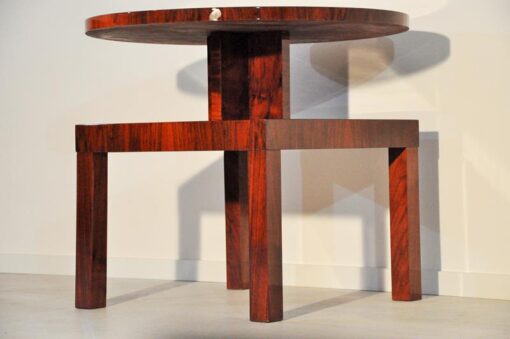 Art Deco, antique, original, rare, table, side table, highgloss, walnut, unique, elegant, living room, restored, french, 1930s