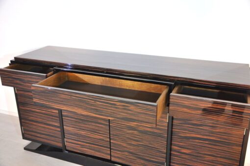 Art Deco Sideboard, wonderful marcassarwood, plenty of storage space, high gloss finish