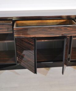 Art Deco Sideboard, wonderful marcassarwood, plenty of storage space, high gloss finish