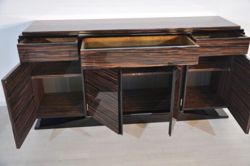 Art Deco Sideboard, wonderful marcassarwood, plenty of storage space, high gloss finish