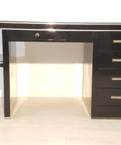 Black, piano lacquer, console, art deco, great foot, living room, design, replicas, luxury, veneer, mahogany, piano lacquer