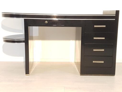 Black, piano lacquer, console, art deco, great foot, living room, design, replicas, luxury, veneer, mahogany, piano lacquer